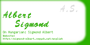 albert sigmond business card